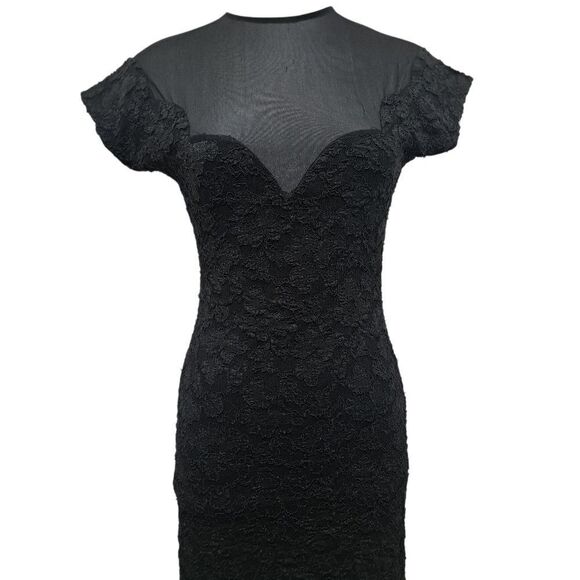 Vintage Frederick's Of Hollywood Gothic Illusion Sweetheart Neckline Y2K Sz 7/8 - Picture 4 of 14